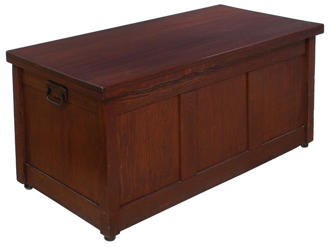 Appraisal: Arts amp Crafts trunk paneled side under a flat top