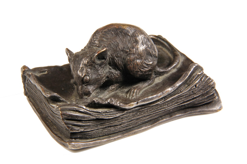 Appraisal: SILVERED BRONZE PAPERWEIGHT - French Table Sculpture in the form