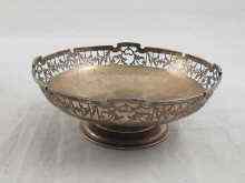 Appraisal: A siilver bowl on foot with pierced and stiffened rim