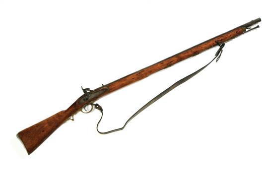 Appraisal: PERCUSSION MUSKET WITH SLING European th century large bore barrel