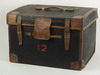 Appraisal: TRAVEL CASE - th C leather and canvas travel case