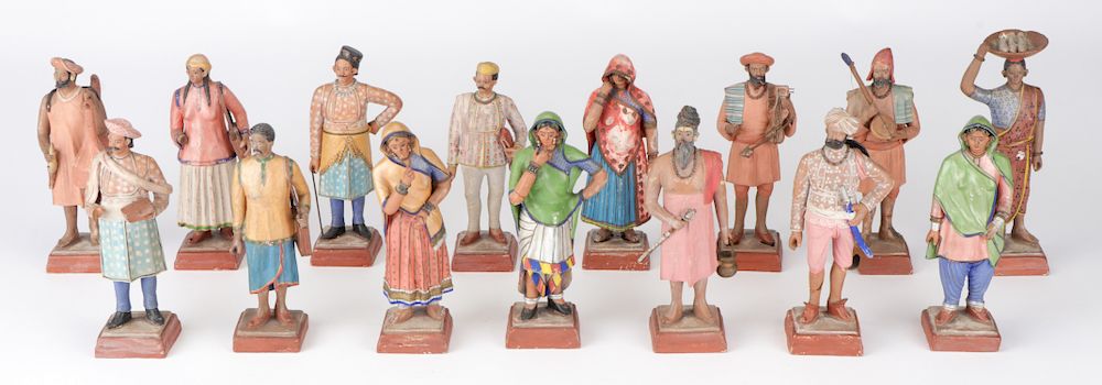 Appraisal: Museum Quality Collection of th C Indian Clay Figures Museum