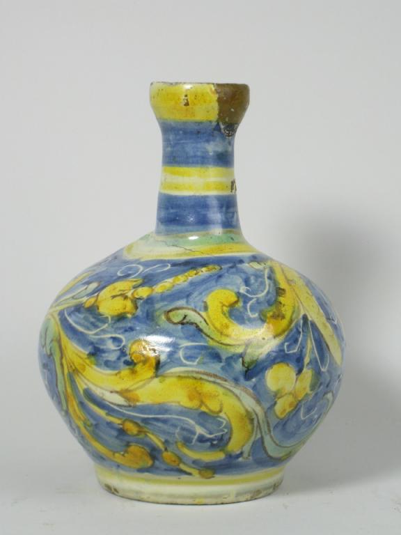 Appraisal: A th Century Sicilian Caltagirone Drug Bottle loosely painted with