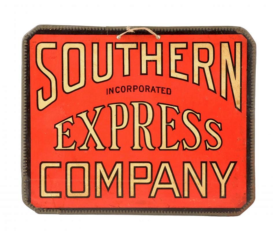 Appraisal: Southern Express Company Double Sided Cardboard Sign This sign retains