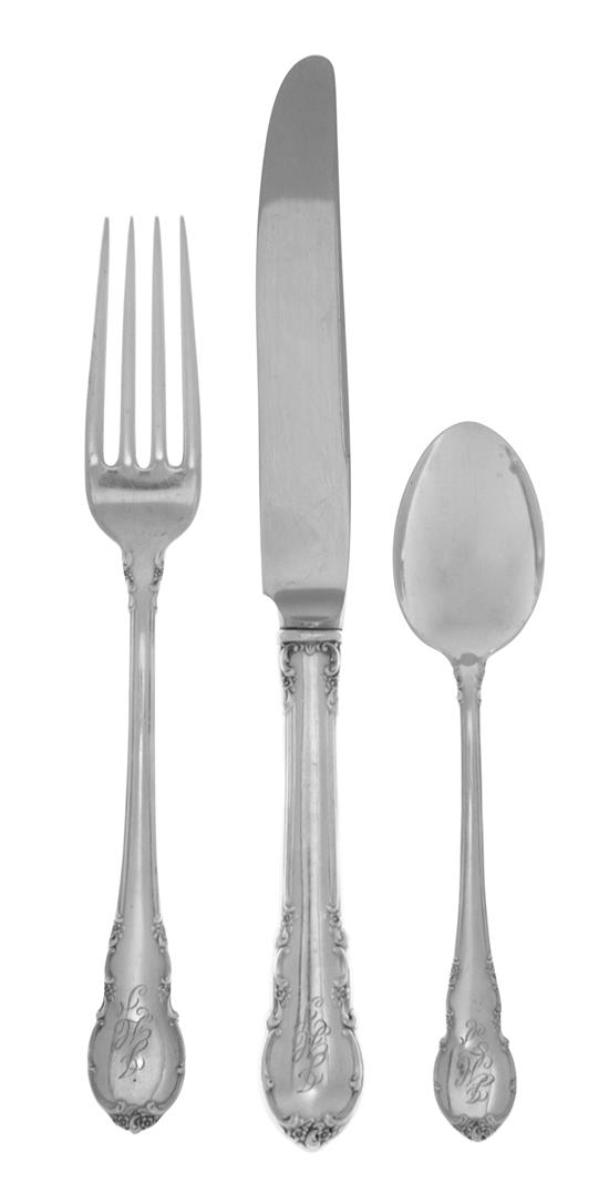 Appraisal: Sale Lot An American Silver Flatware Service Lunt Silversmiths Greenfield