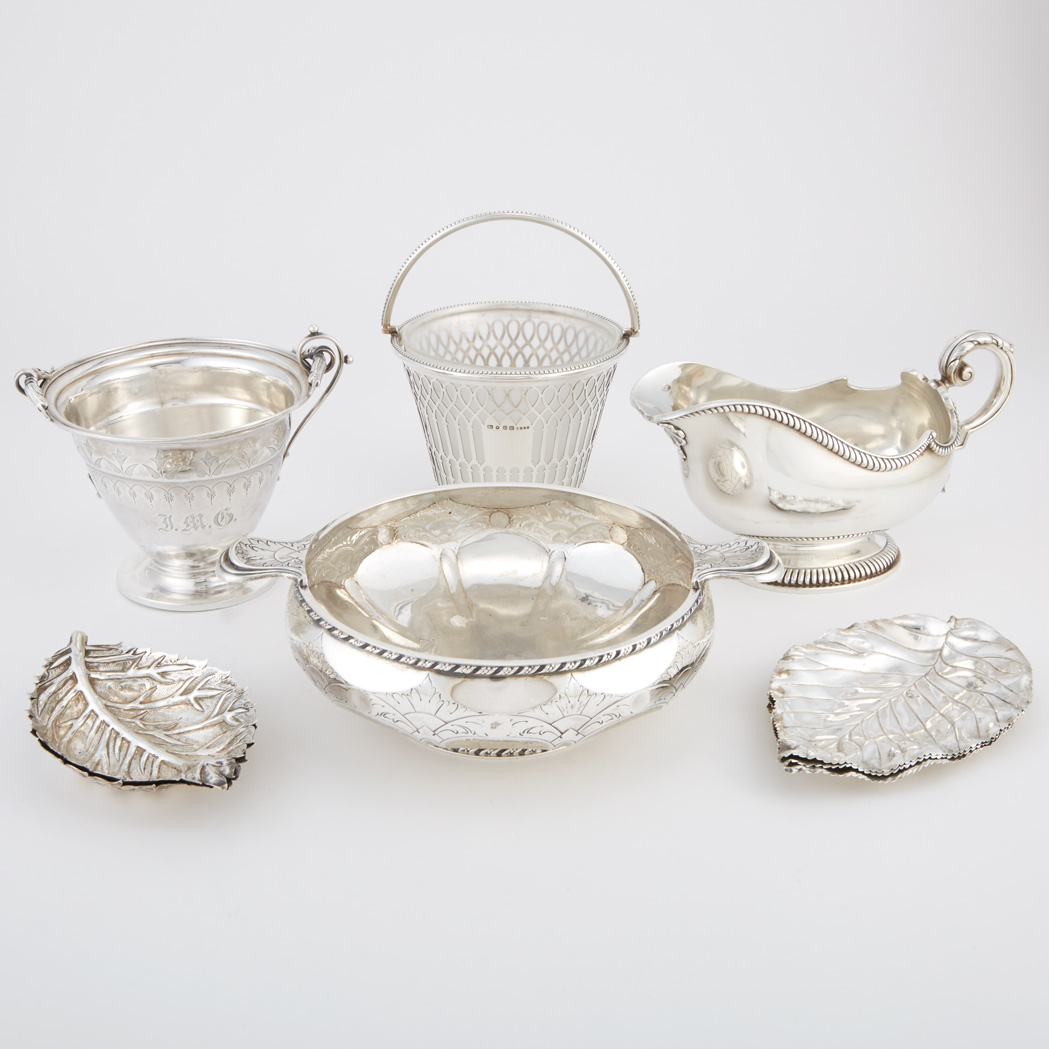 Appraisal: Group of English and American Silver Table Articles Comprising an