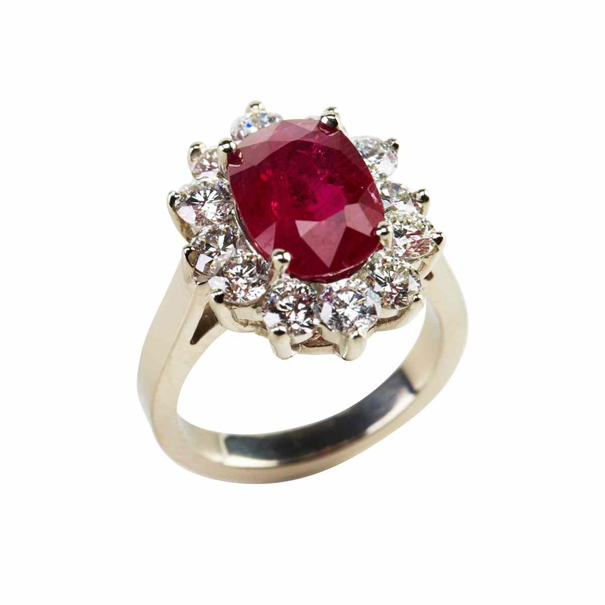 Appraisal: k White Gold Ring set with an oval cut ruby