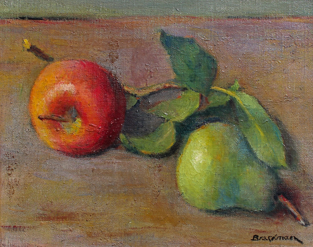 Appraisal: BRACKMAN Robert Russian - Still Life Painting of Apple and