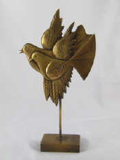 Appraisal: A bronze group of two doves in the modernist manner