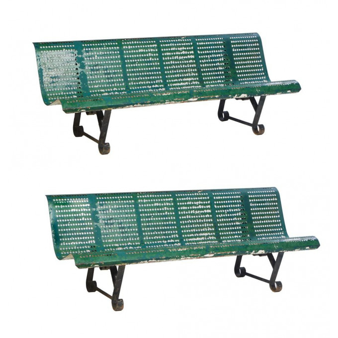 Appraisal: Pair of French Cast Iron Park Benches early th c