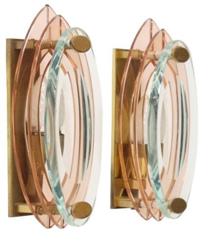 Appraisal: pair Italian mid-century modern Murano glass wall sconces c s