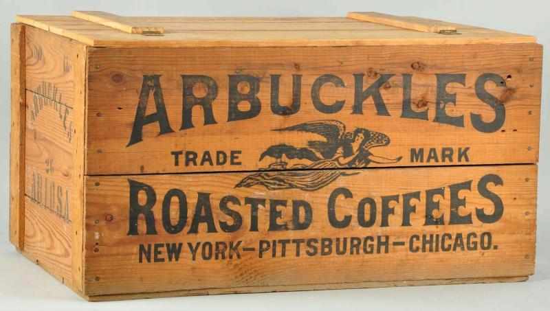 Appraisal: Wooden Arbuckles Roasted Coffee Mailing Crate Description Beautiful stenciling on