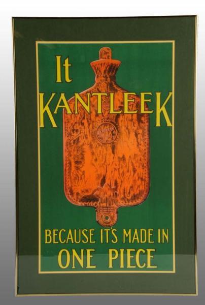 Appraisal: Framed Cardboard Kantleek Poster Description Circa s Framed under glass