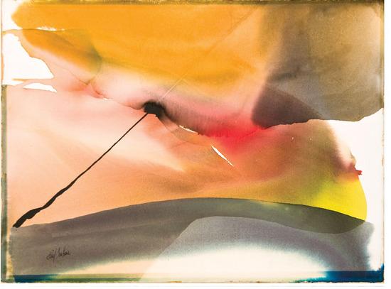 Appraisal: Paul Jenkins b Abstract Composition Watercolor on white Arches mounted