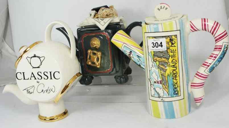 Appraisal: Paul Cardew Character Tea Pots comprising Rock around the Pot