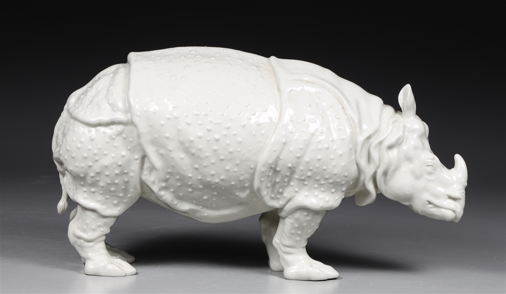 Appraisal: Nympenburg glazed porcelain Clara Rhinoceros marked overall good condition some