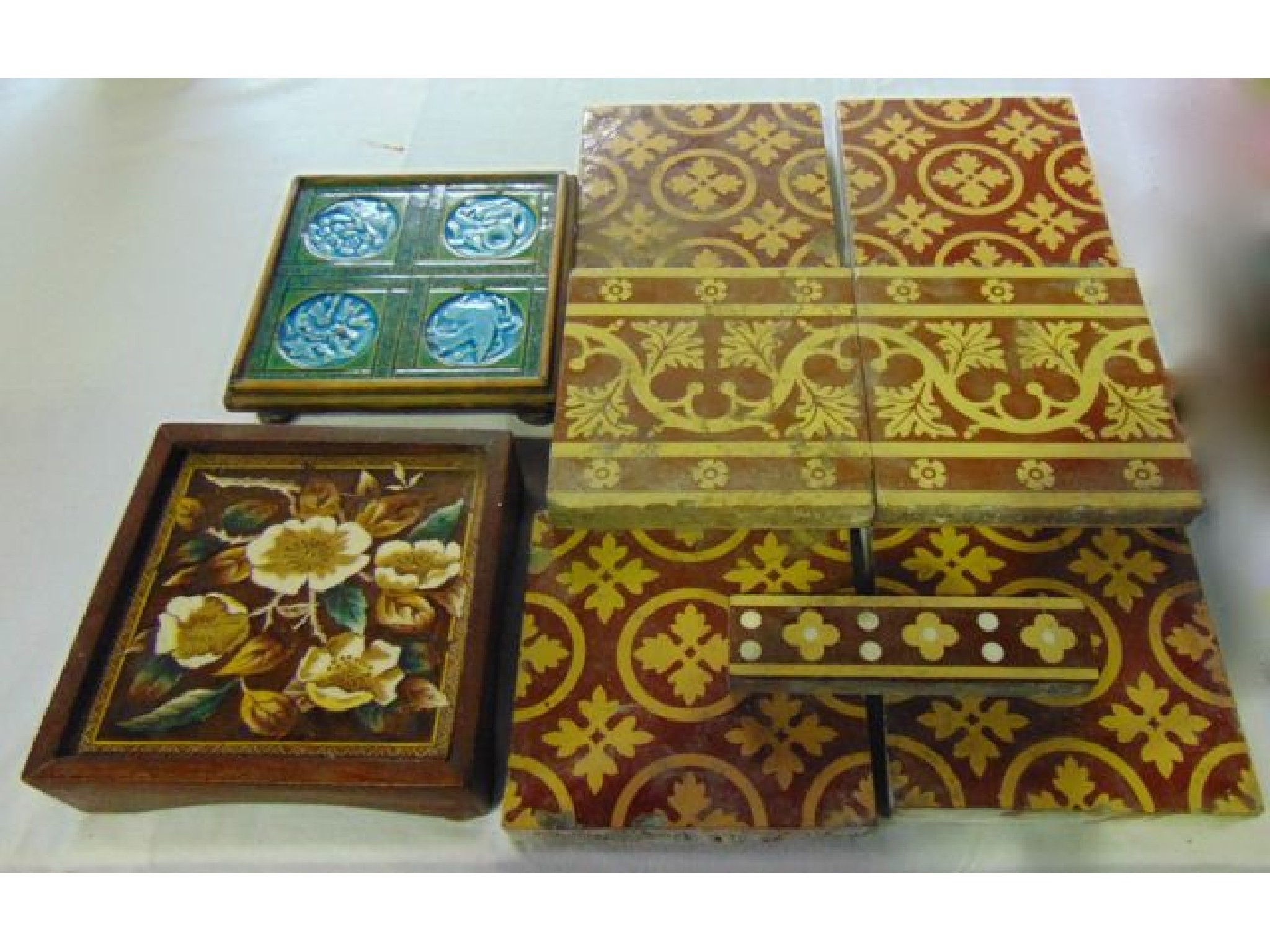 Appraisal: A collection of Victorian encaustic tiles by W Godwin of