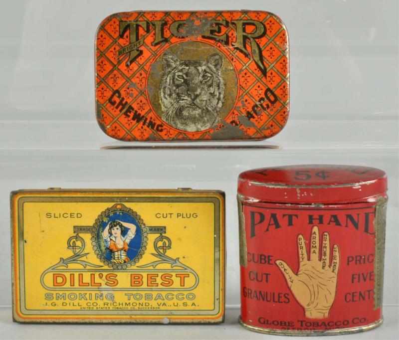 Appraisal: Lot of Tobacco Tins Description Includes Tiger Dill's Best and