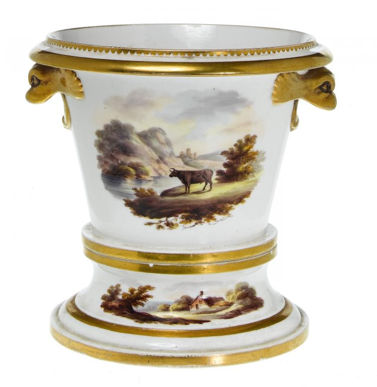 Appraisal: A SPODE GARDEN POT OR JARDINIERE AND STAND with gilt