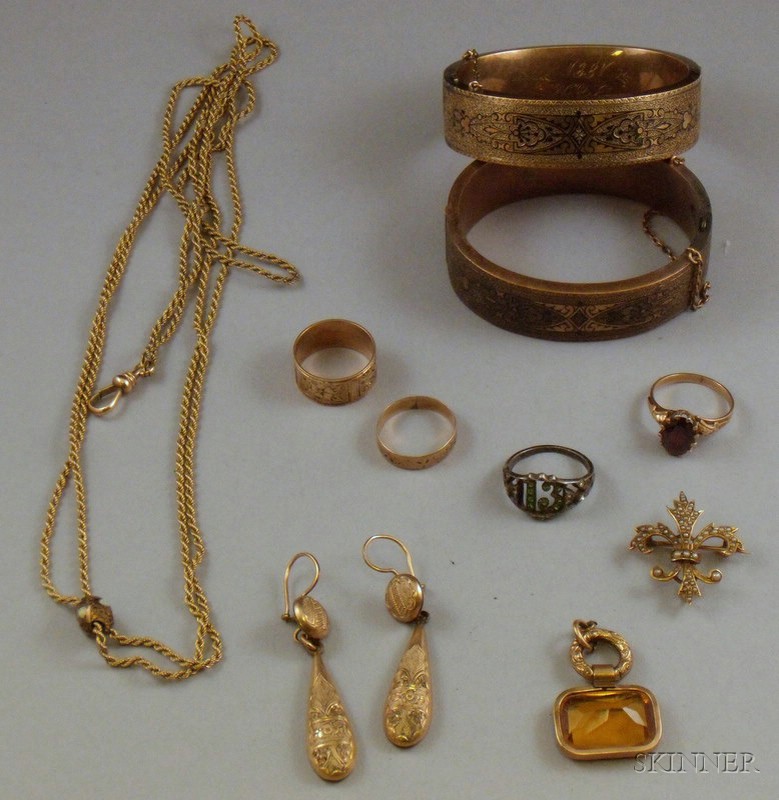 Appraisal: Small Group of Assorted Victorian Estate Jewelry including a pair