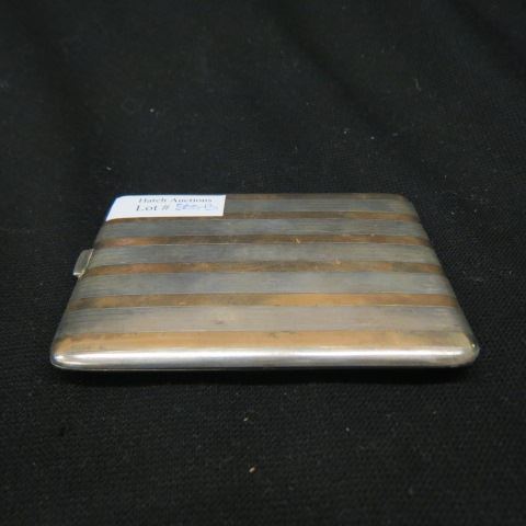 Appraisal: k Gold Sterling Cigarette Case x deco era