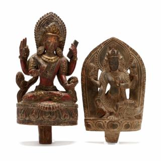 Appraisal: Two Nepalese Sculpture th century includes a gray stone sculpture