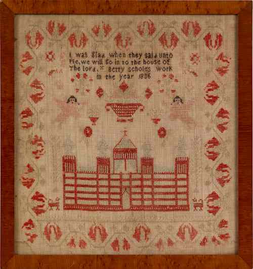 Appraisal: Continental needlework sampler by Betty Scholes x