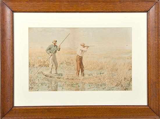 Appraisal: Arthur Burdett Frost Pennsylvania California - DUCK HUNTING IN MARSH