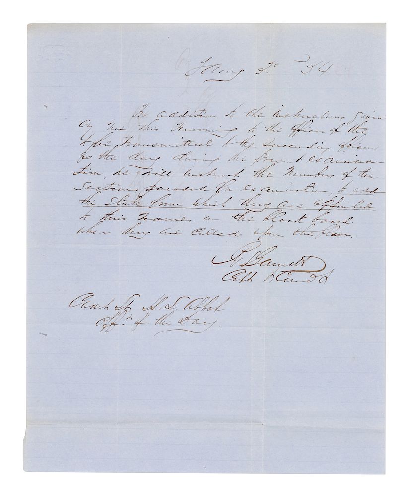 Appraisal: GARNETT Robert S - Confederate brigadier Autograph letter signed R