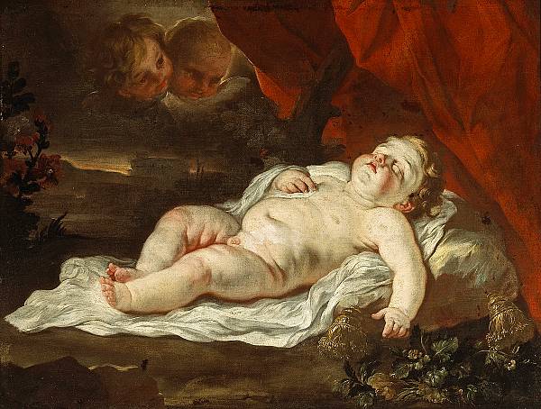 Appraisal: Circle of Luca Giordano Italian - The sleeping Christ Child