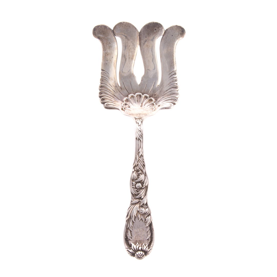 Appraisal: Tiffany Chrysanthemum sterling asparagus fork sterling silver large solid asparagus