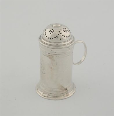 Appraisal: A George II kitchen pepper cylindrical with a 'bun' cover