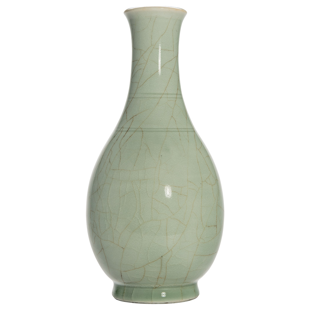 Appraisal: Chinese Celadon Glazed Bottle Vase Song Dynasty The ovoid form