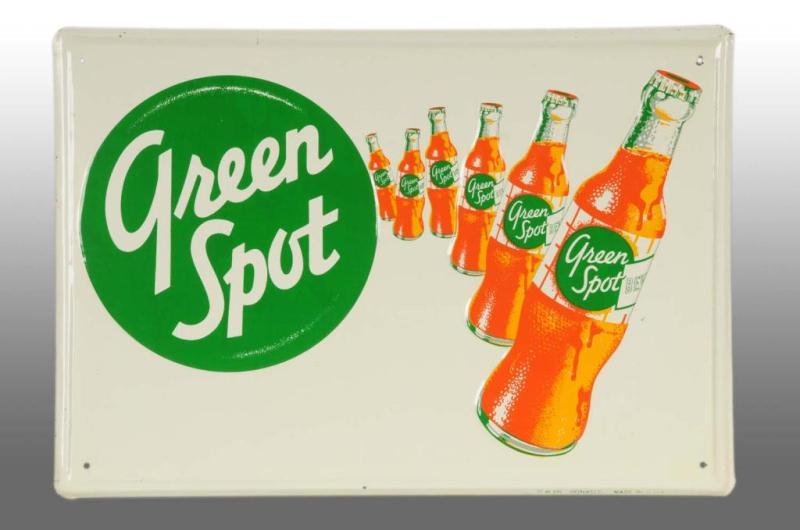 Appraisal: Embossed Tin Green Spot Sign Description Made by Donasco Dancing