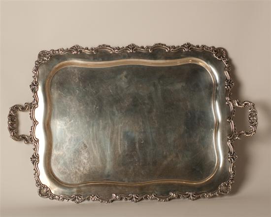 Appraisal: A Large Sterling Serving Tray rectangular with applied rococo border