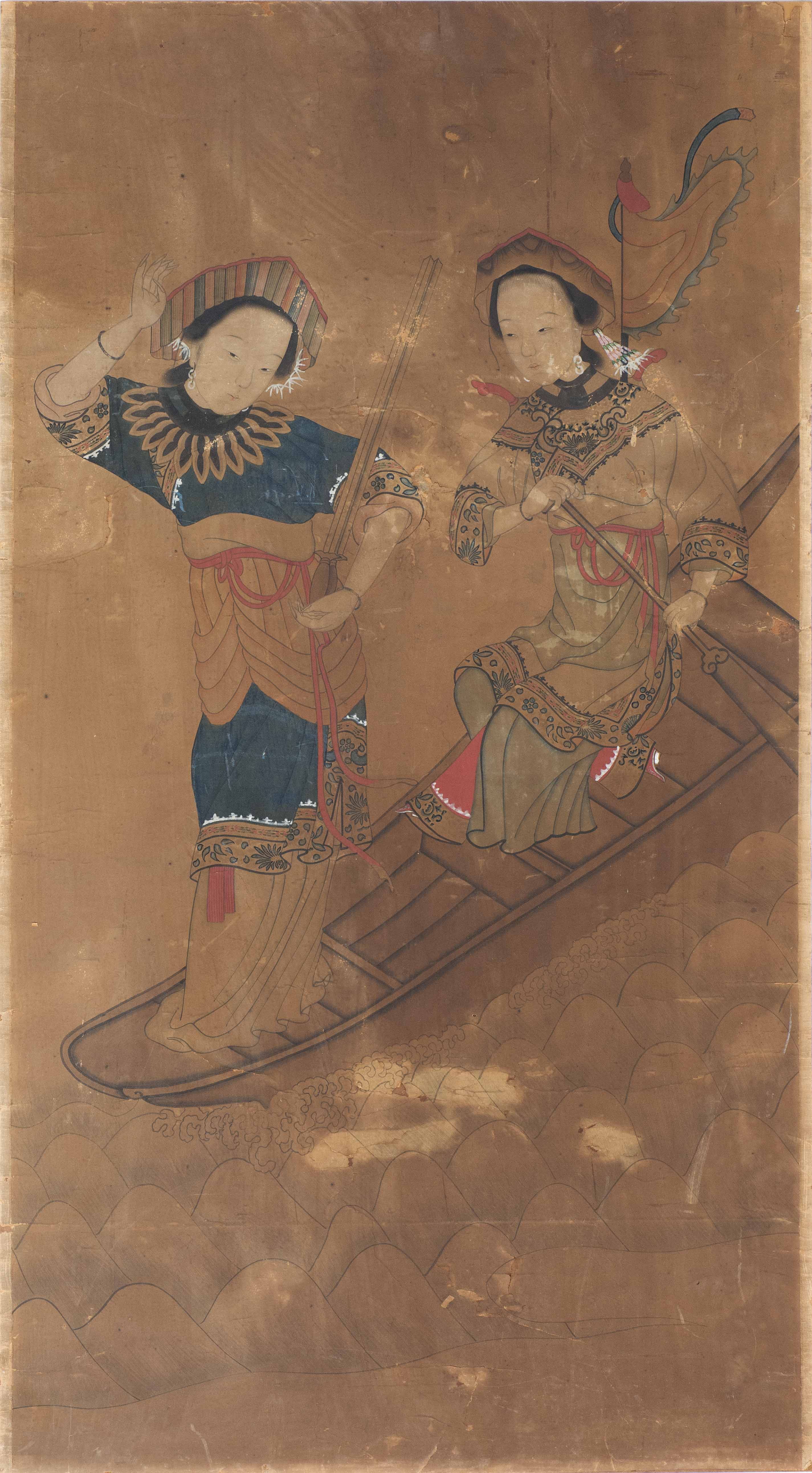 Appraisal: MOUNTED CHINESE PAINTING ON PAPER th CenturyDepicting two women in