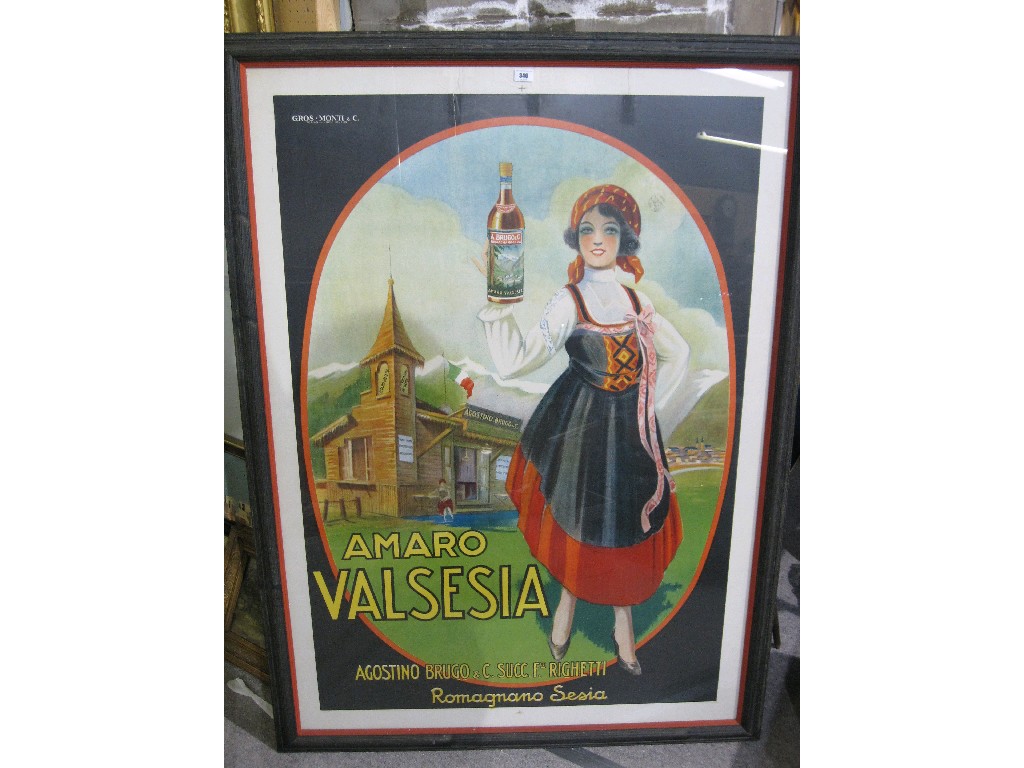 Appraisal: Large Italian advert poster