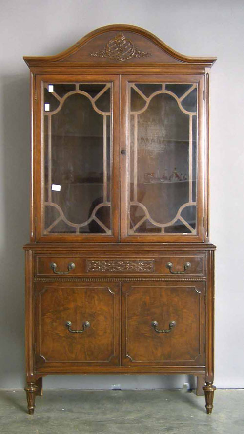 Appraisal: Mahogany china cabinet together with a server