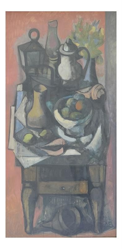 Appraisal: Modern Still Life Oil on Canvas Modern still life depicting