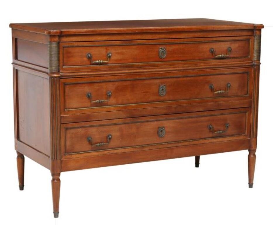 Appraisal: FRENCH LOUIS XVI STYLE THREE DRAWER COMMODEFrench Louis XVI style