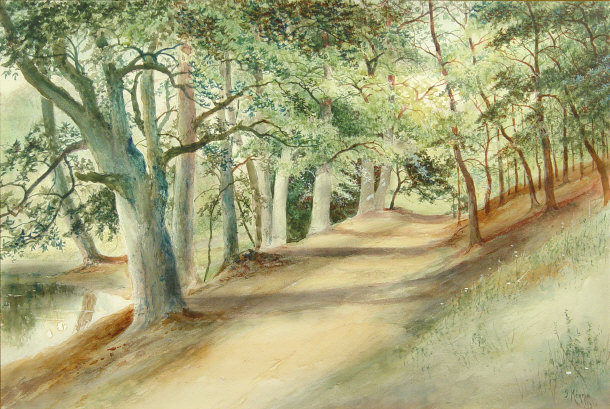 Appraisal: Merrin - Two watercolours of wooded landscapes both signed and