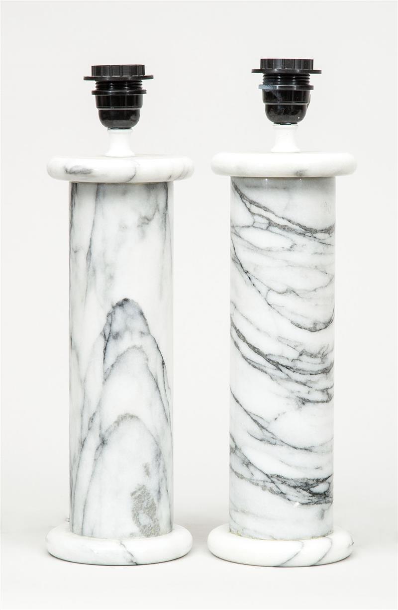 Appraisal: Pair of Lamps Marble in overall Estimate -