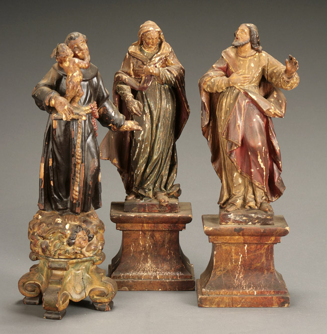 Appraisal: Three Continental Parcel Gilt and Polychrome Decorated Figures of Christ