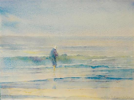 Appraisal: Alice Ravenel Huger Smith South Carolina - SURF FISHERMAN watercolor