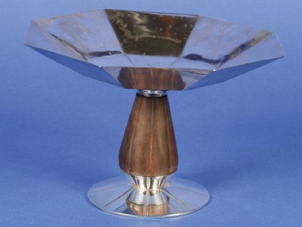 Appraisal: DELHEID FRERES A TAZZA of octagonal form with a rosewood