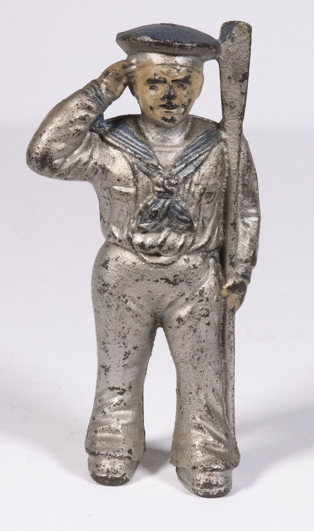 Appraisal: CAST IRON SALUTING SAILOR BANK Early th c Figural Still