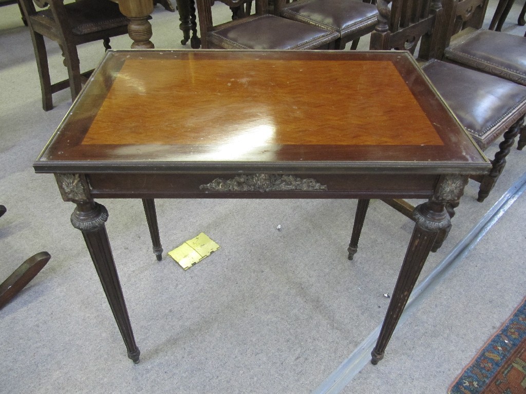 Appraisal: Edwardian mahogany and satinwood table with ormolu decoration