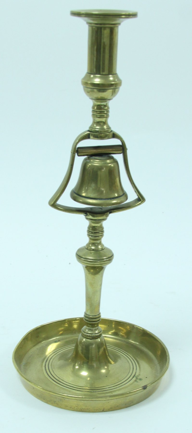 Appraisal: A Dutch brass bell candlestick th Century style cm high