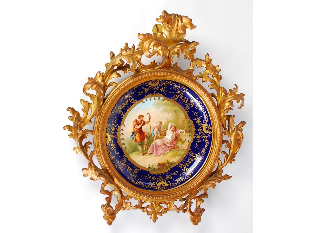 Appraisal: LATE NINETEENTH CENTURY VIENNA PORCELAIN WALL PLAQUE the central roundel