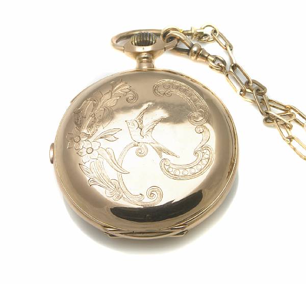 Appraisal: Swiss An k gold hunting cased quarter repeating pocket watch